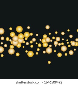 Festive vector background golden 3d balls