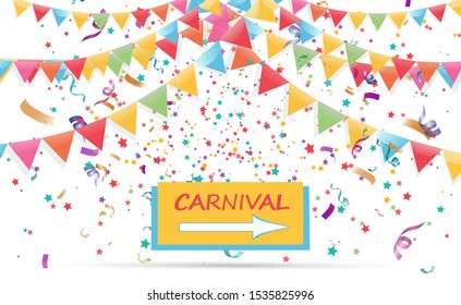 
Festive vector banner. Carnival sign. Birthday party. Fun event.