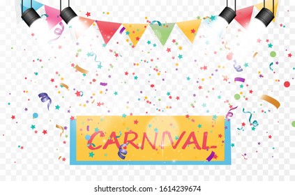 Festive vector banner. Carnival sign. Birthday party. Fun event.