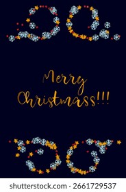 Festive vector confetti background with shimmering metallic elements for Christmas, New Year, seasonal celebrations, party design and winter holiday decorations.