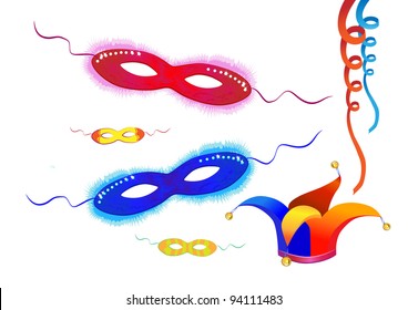 Festive vector elements carnival masks purim