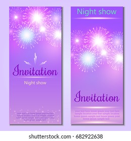 Festive vector fireworks and the location of the text