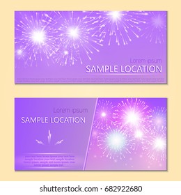 Festive vector fireworks and the location of the text