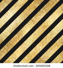 Festive Vector Geometric Diagonal Striped Golden Seamless Pattern. Classic shiny gold foil repeat texture with black lines. Abstract stripes luxury metallic print for digital paper, background.