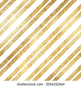 Festive Vector Geometric Striped Golden Seamless Pattern. Classic shiny gold foil repeat texture with diagonal lines. White stripes holiday luxury glow print for digital paper, background, wallpaper.