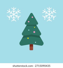 A festive vector graphic of a decorated Christmas tree, perfect for seasonal greetings, decorations, and holiday promotions.