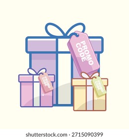 A festive vector graphic themed around gifting, perfect for announcing holiday specials and encouraging Christmas shopping.
