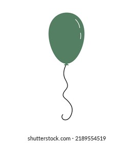 festive vector green balloon isolated