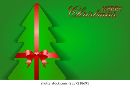 Festive vector illustration of a Christmas tree design featuring a gift box and vibrant colors for New Year celebration
