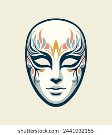 Festive vector illustration girl in mask for april fools, vibrant vector artwork a playful mask, spirit of april fools’ day, making it ideal for greeting cards, social media posts, and festive project