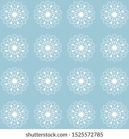 
Festive Vector illustration with white snowflakes. Christmas card, copy space.