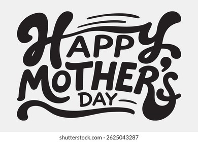 festive vector mothers day greeting with playful black script design