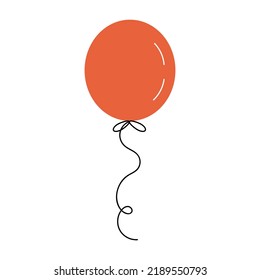 festlicher Vektororangefarbener Ballon einzeln.