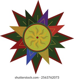 Festive vector ornament with ethnic patterns