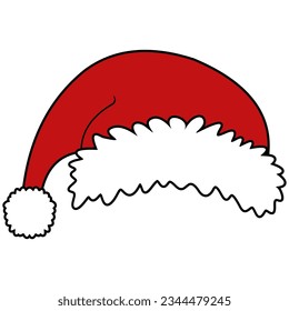 Festive vector Santa hat design, spreading holiday cheer with its merry and iconic appeal.