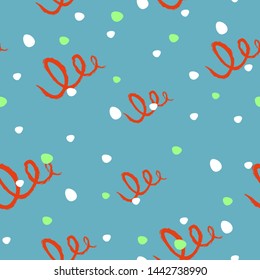 festive vector seamless pattern with blue background