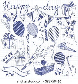 Festive vector set. Isolated design elements for invitations, greeting cards, flyers.