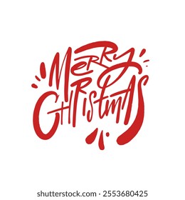 Festive and vibrant Merry Christmas lettering design perfect for spreading holiday cheer and joyful celebrations