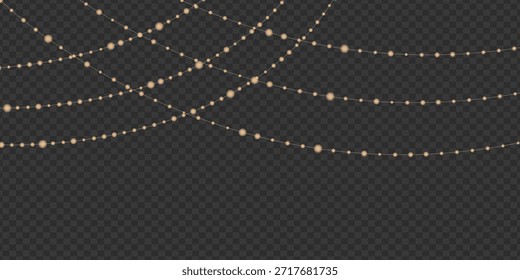 Vector de guirnalda de luz cálida festiva | Decoración de luces de cuerda brillantes para Festiva Design