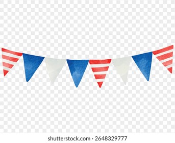 Amortecimento de aquarela festiva em cores patrióticas, perfeito para eventos de 4 de julho, festas e designs.vetor decorativos.