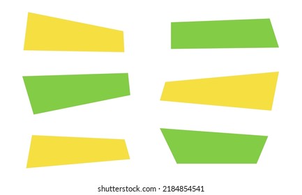 Festive web promotion label collection, flat geometric sale badge, isolated rectangle promo banner, abstract trendy price sticker set, horizontal color discount tag, vector illustration