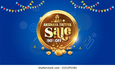 Banner de venta de sitios web festivos para el Festival Indio Akshaya Tritiya, Dhanteras y diwali