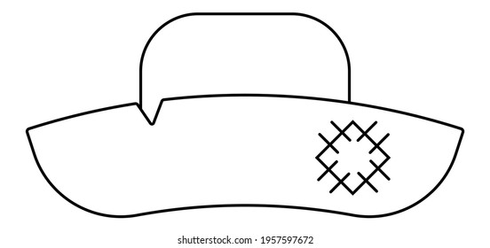 festive wide hat on a white background. Vector Illustration