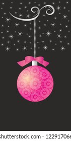 Festive winter background with ball.Editable and scalable vector