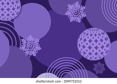 Festive winter background vector illustration Purple Christmas background. Violet chrismas ornament. Vector horizontal Christmas illustration. Template for posters, banner, cards, headers, website