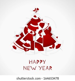 Festive winter card with abstract tree.