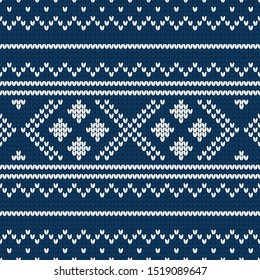 Festive Winter and Christmas Knitting Seamless Pattern