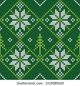 Festive Winter and Christmas Knitting Seamless Pattern