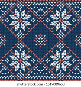Festive Winter and Christmas Knitting Seamless Pattern