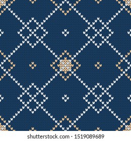 Festive Winter and Christmas Knitting Seamless Pattern