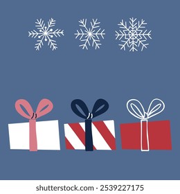 Festive Winter Gifts and Holiday Presents with Ribbons and Warm Winter Colors. Perfect for Christmas, New Year, and Seasonal Celebrations.