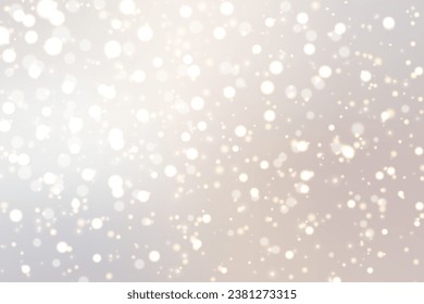 Festive winter grey background, soft blur bokeh and shiny light background, vector illustration.
