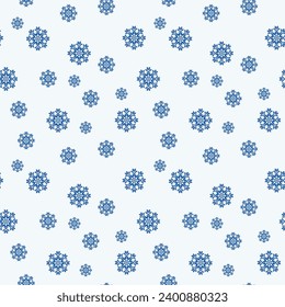 Festive winter pattern continuous, snowflakes, Winter, Christmas, New Year. Blue, vector.	