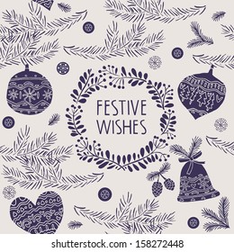 Festive Wishes Seamless Pattern