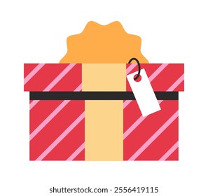 Festive wrapped Xmas gift box