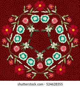 Festive wreath of flowers
