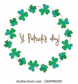 Festive wreath for St. Patrick's day. Vector. 