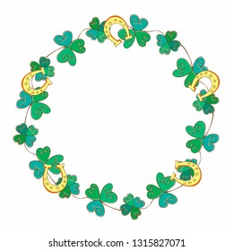 Festive wreath for St. Patrick's day. Vector illustration