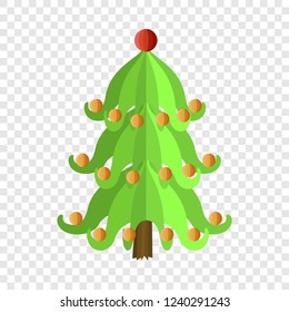 Festive xmas tree icon. Flat illustration of festive xmas tree vector icon for web design