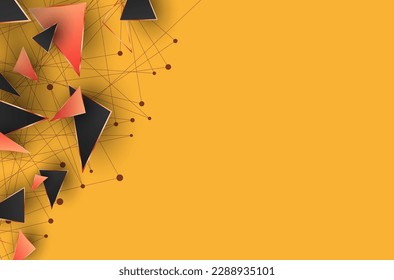 festive yellow background for a postcard from triangles
