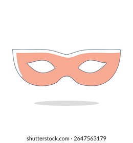 Um ícone de máscara de carnaval amarelo festivo com fitas azuis e elementos coloridos de confete. Perfeito para comemoração, mascarada ou convites para festas.
