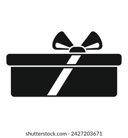 Festivity gift box icon simple vector. Prize gold discount. Offer delivery