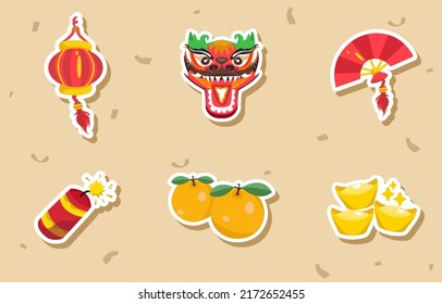Diseño de colección de conjuntos de pegatinas para fiestas