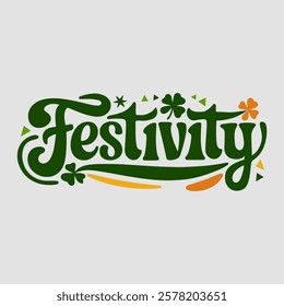 Festivity text of saint patrick day vector typography transparent background