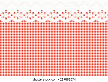 Festoon, ornament on checkered pattern - endless