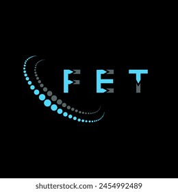 Diseño abstracto del logotipo de la letra de FET. FET diseño único. FET.
